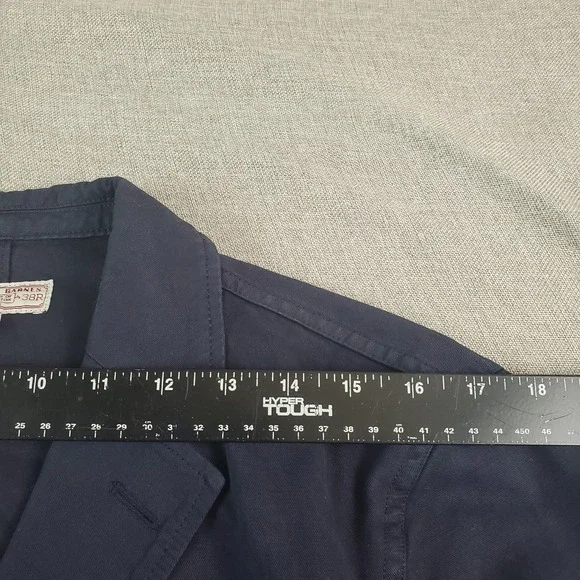 Wallace & Barnes Chore Jacket Mens 38 Bleu Linen Blend Unlined Lightweight
